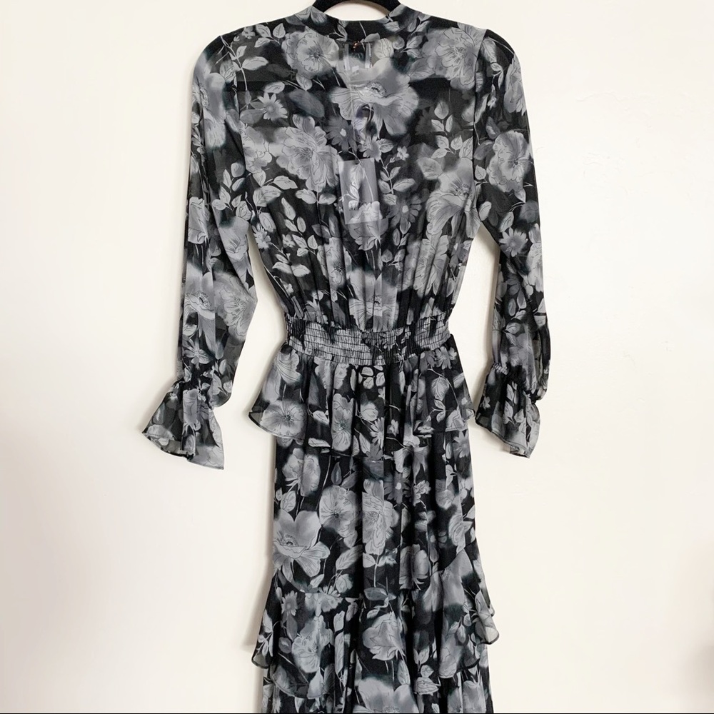 MISA Los Angeles Black Foral Agnese Midi Dress S - Picture 9 of 14